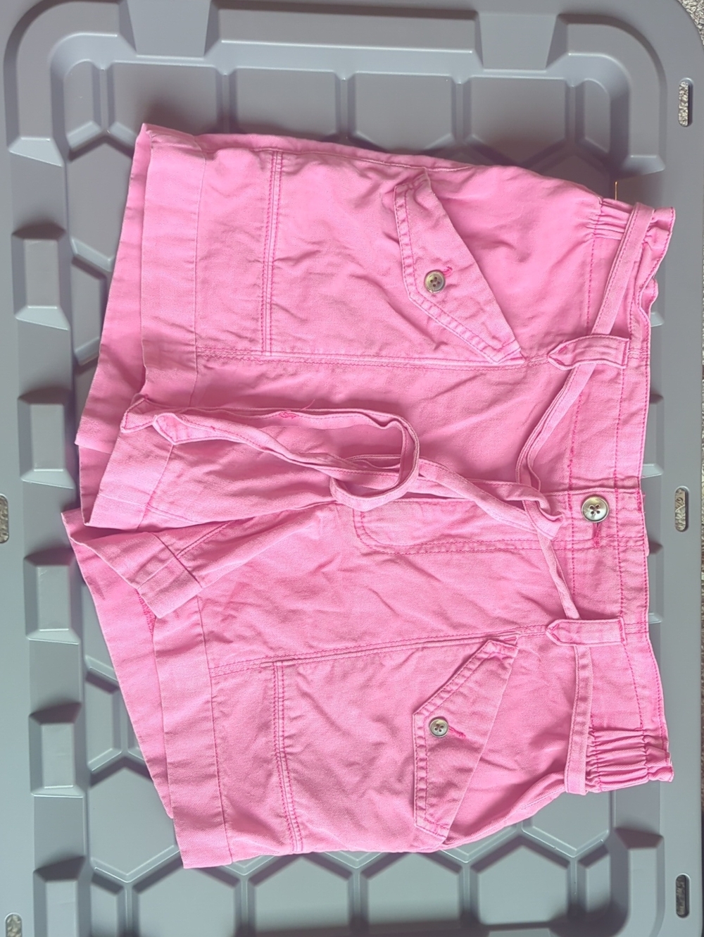Old Navy Pink Utility Tie-Waist Bermuda Shorts